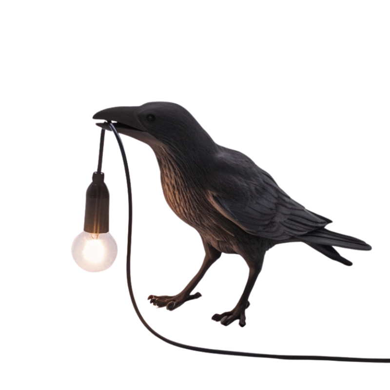 AvianLuxe Kunstvolle Vogel-Tischlampe aus Harz – Tischleuchte – Ansicht 3 von 9