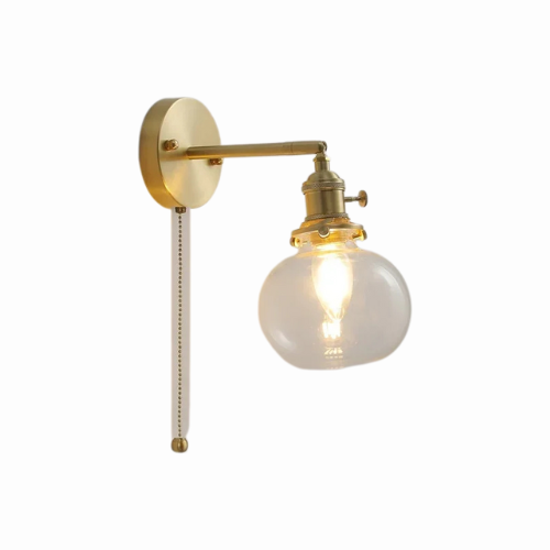 HestaPoint Wandleuchte mit Zugschalter aus Glas und Eisen – Ansicht 32 von 35