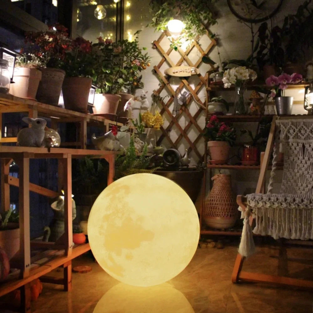 LunaGlow Mond-Gartenleuchte mit Fernbedienung und 16 Farben – Ansicht 13 von 16