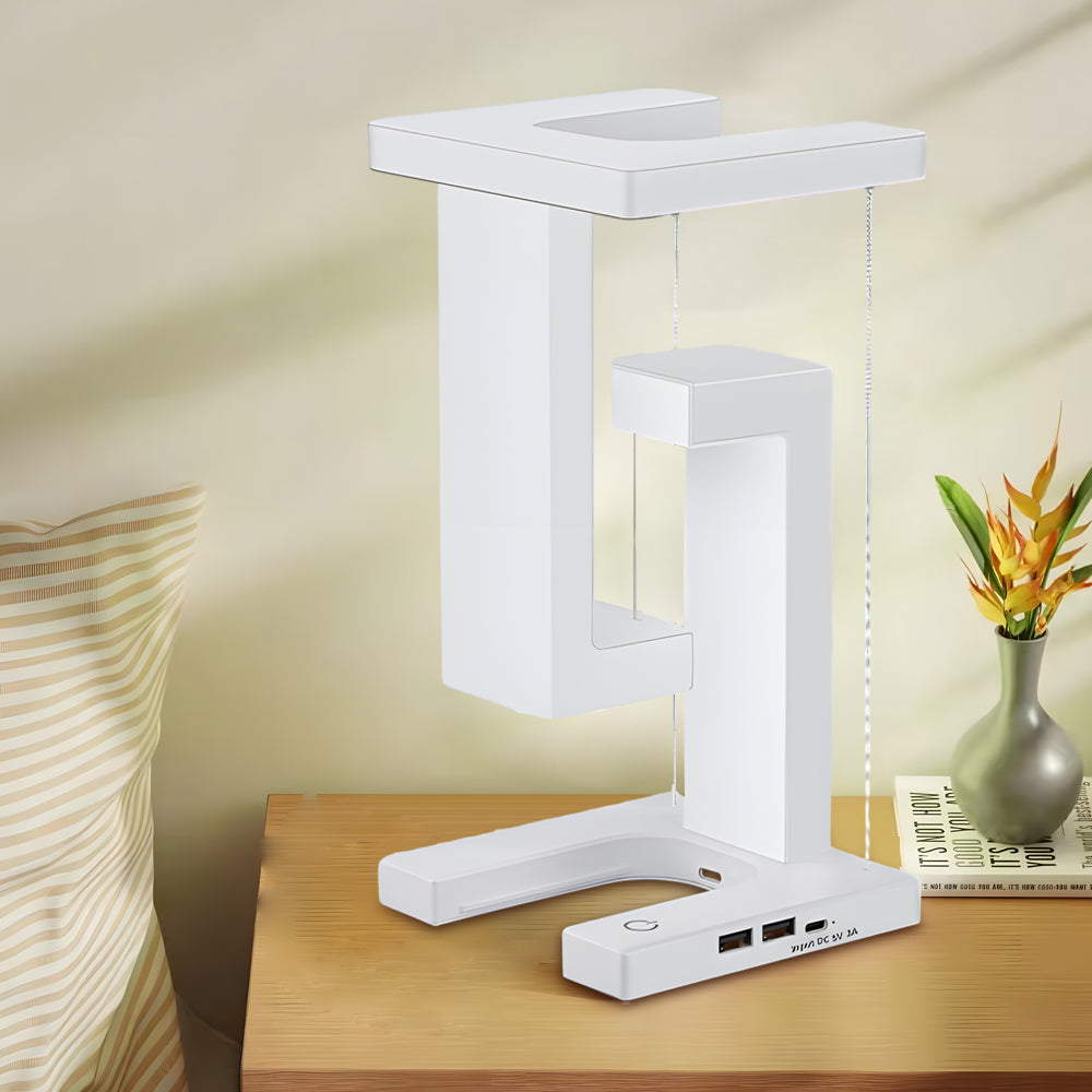 AuraGlide Schwebende LED-Tischleuchte mit kabellosem Laden – Schreibtischlampe – Ansicht 11 von 11