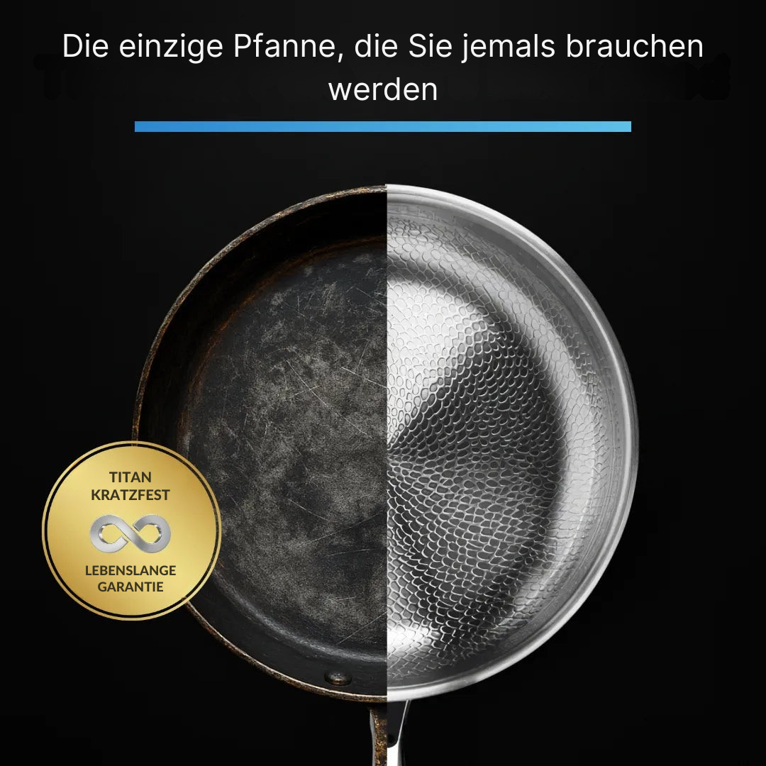 TitaFlame Wok-Pfanne aus Titan mit Hammerschlag-Design – Kochgeschirr – Ansicht 3 von 6