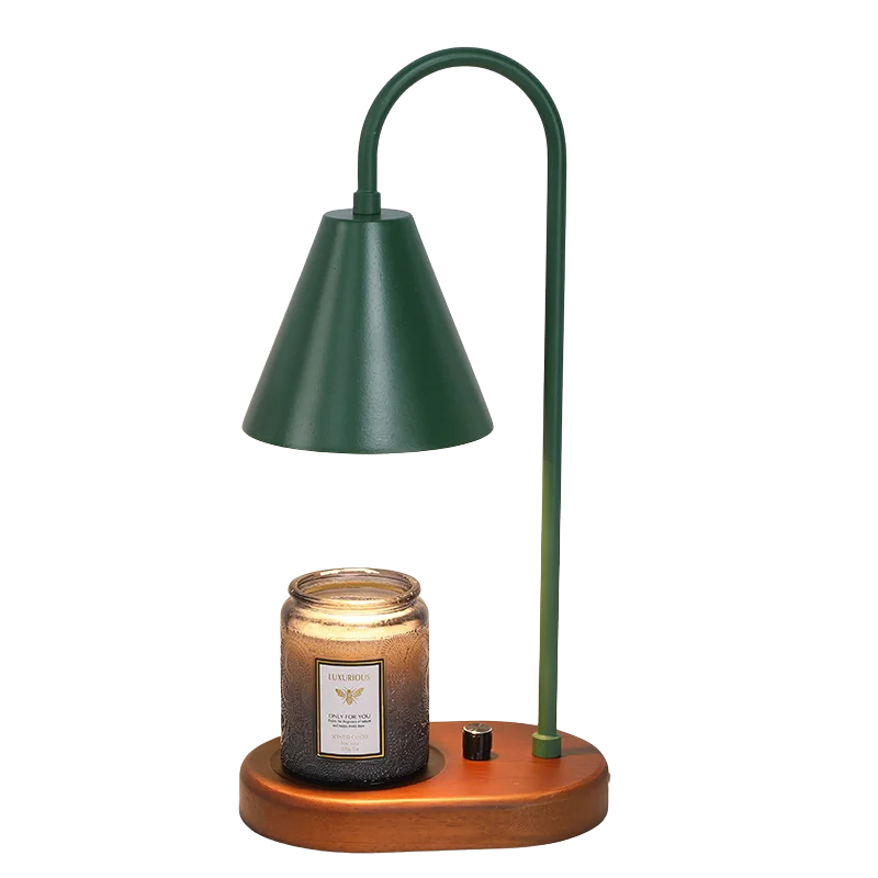 AromaGlow Wachsschmelzlampe aus Eichenholz mit Dimmfunktion – LED-Kerzen – Ansicht 6 von 9