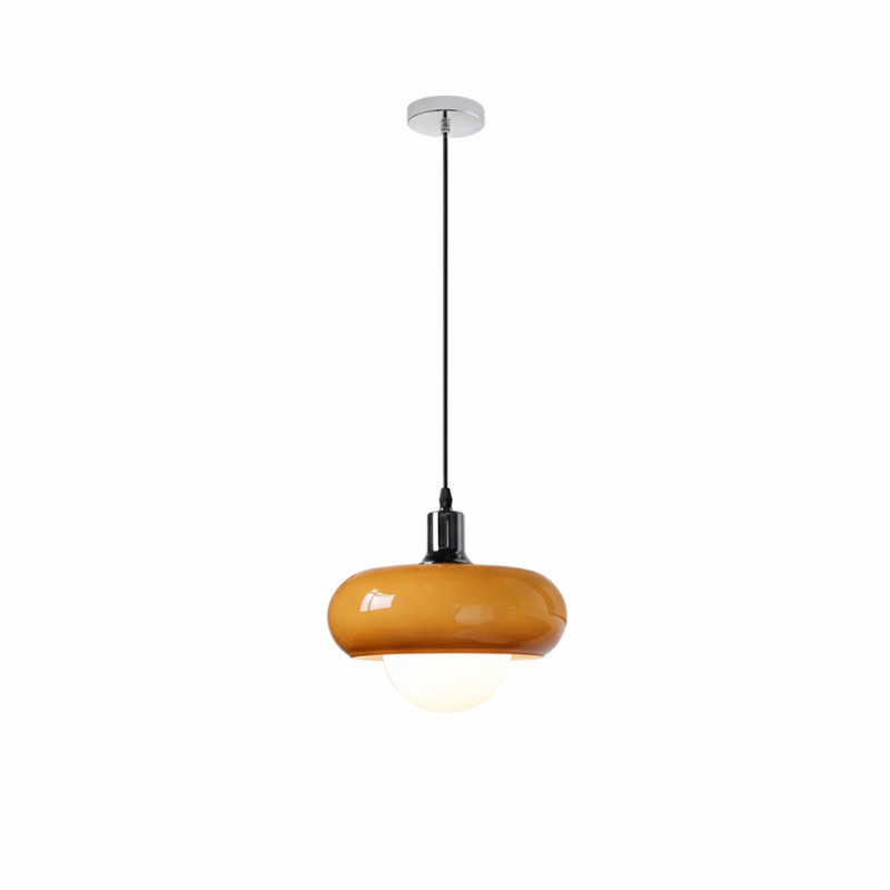 CoffeeGlow Bauhaus Pendelleuchte in Kaffeefarben aus Glas – Ansicht 3 von 20