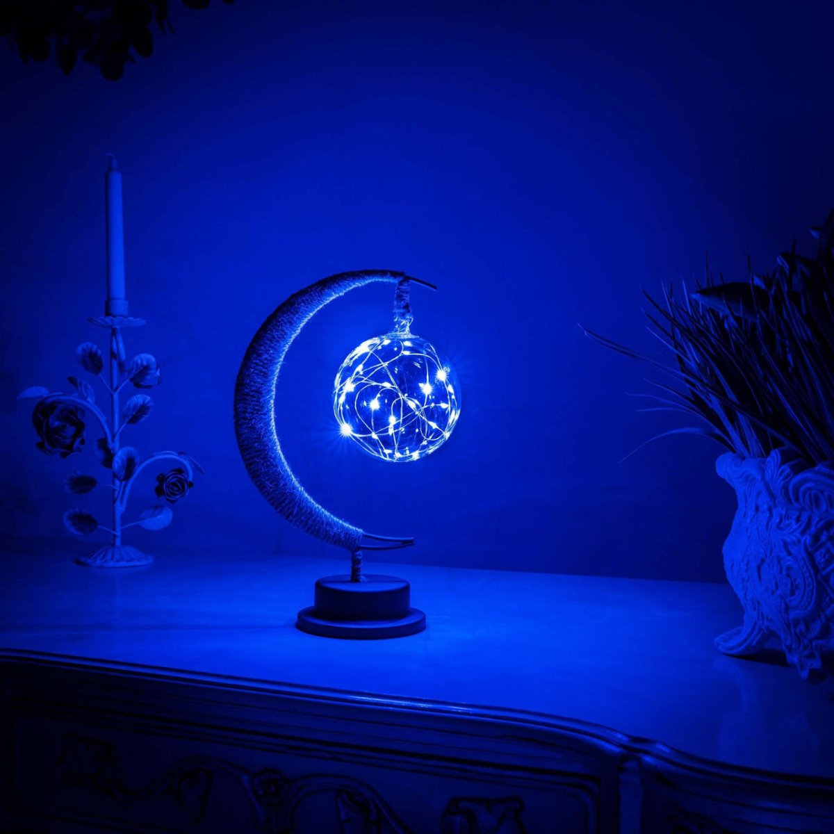 Luna Kabellose LED-Kugelleuchte – kabellose Tischleuchte aus Stoff – Ansicht 3 von 6