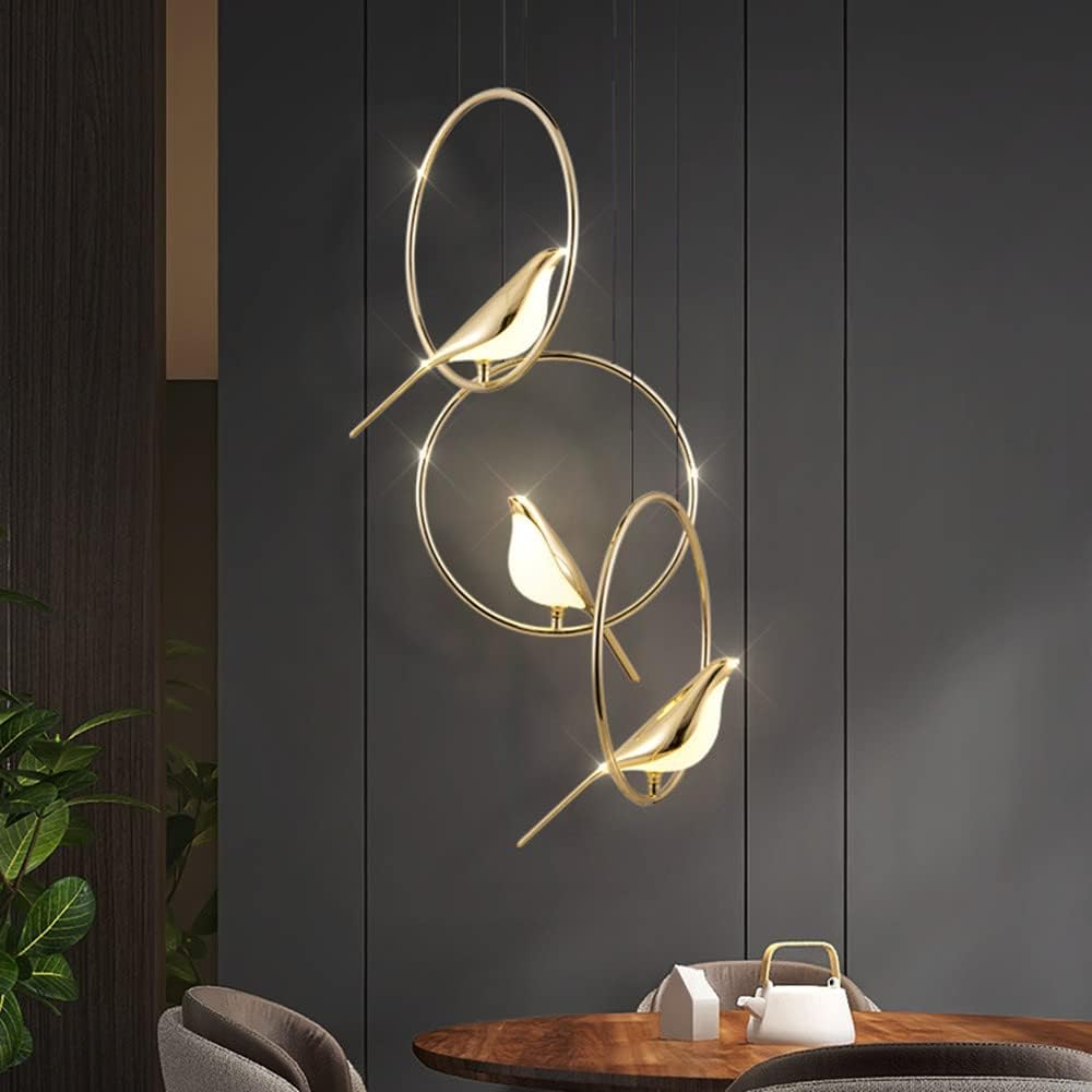 MiraCurve Vogel-Ring Pendelleuchte mit LED – Ansicht 7 von 16