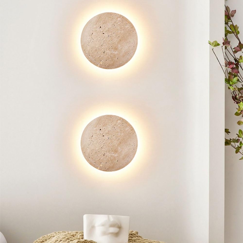LumiRidge Minimalistische Wandleuchte aus Travertin – Ansicht 2 von 7