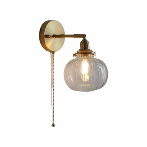 HestaPoint Wandleuchte mit Zugschalter aus Glas und Eisen – Ansicht 29 von 35