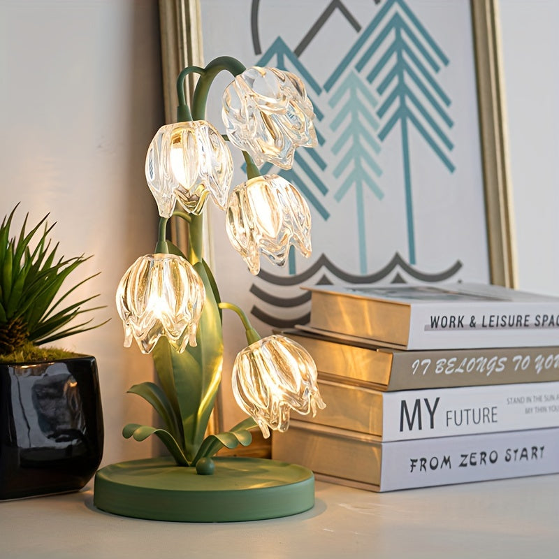 Bloomora Art Deco LED-Tischleuchte mit Blumendesign – Ansicht 6 von 13