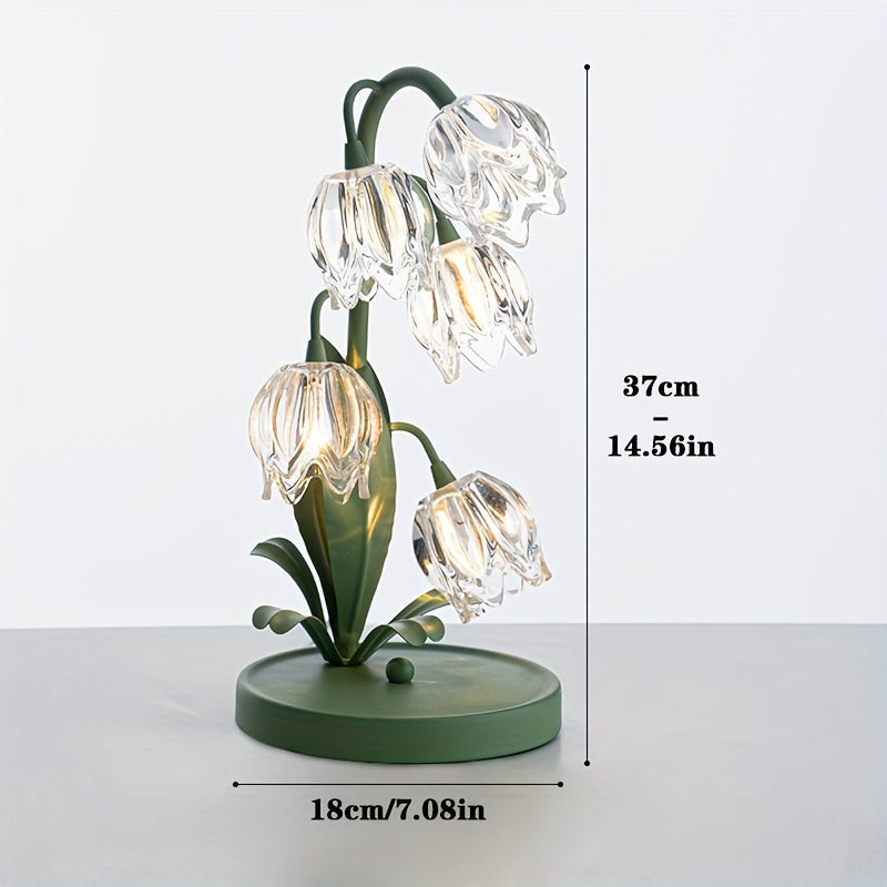 Bloomora Art Deco LED-Tischleuchte mit Blumendesign – Ansicht 9 von 13
