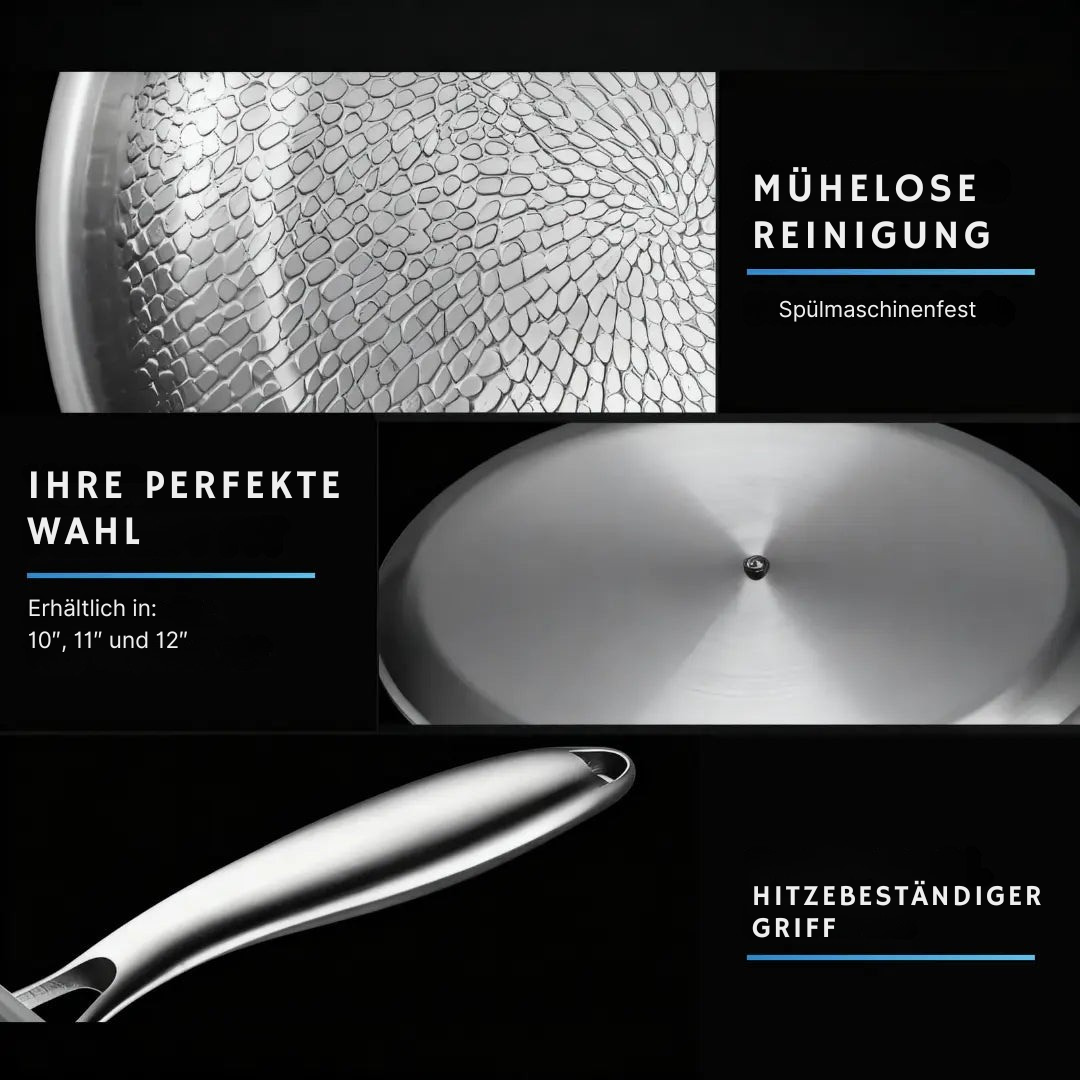 TitaFlame Wok-Pfanne aus Titan mit Hammerschlag-Design – Kochgeschirr – Ansicht 6 von 6
