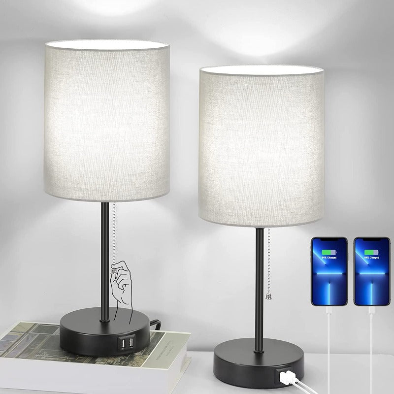 LinoDuo Tischlampen-Set mit USB-Anschluss – Tischleuchte
