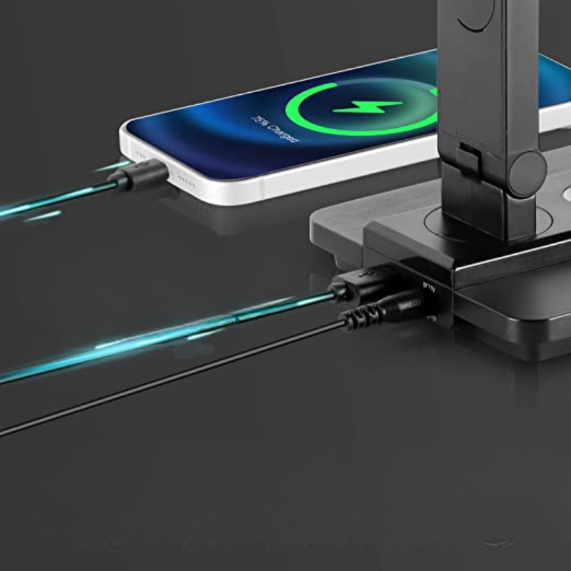 DeskGlow LED-Schreibtischlampe mit Wireless Charger – Ansicht 4 von 5