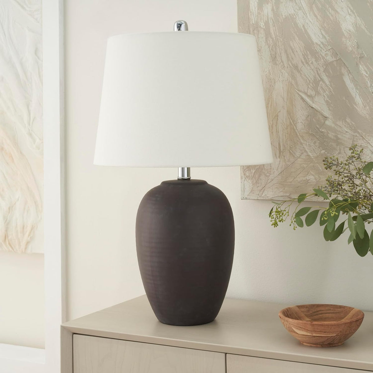 Ceramio Minimalistische LED-Tischlampe mit Keramiksockel – Tischleuchte – Ansicht 9 von 20