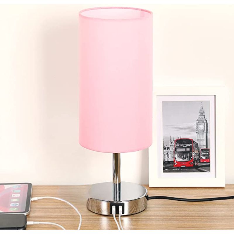 WendaDome Dimmbare Touch-Tischleuchte mit USB-Anschluss aus Holz – Ansicht 20 von 24