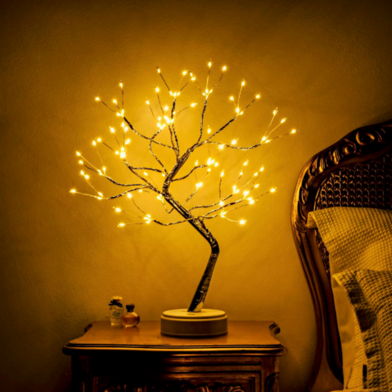 Bonsailux LED-Baumlampe mit Kupferlichterzweigen – Tischleuchte