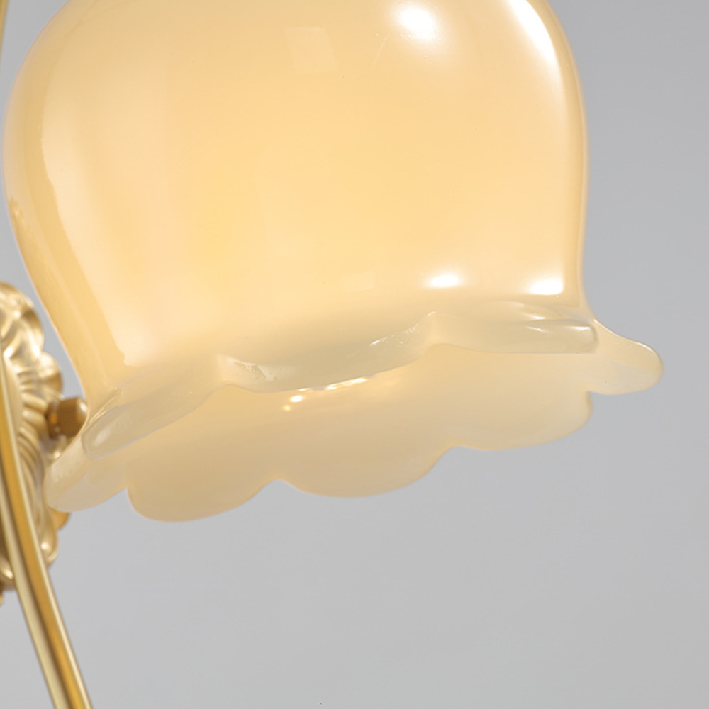 CuproLux Wandleuchte mit Kupferrahmen & Glasschirm – Ansicht 10 von 13