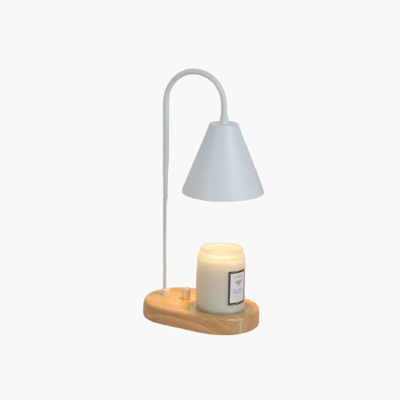 AromaGlow Wachsschmelzlampe aus Eichenholz mit Dimmfunktion – LED-Kerzen – Ansicht 7 von 9