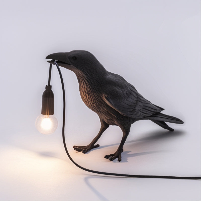AvianLuxe Kunstvolle Vogel-Tischlampe aus Harz – Tischleuchte
