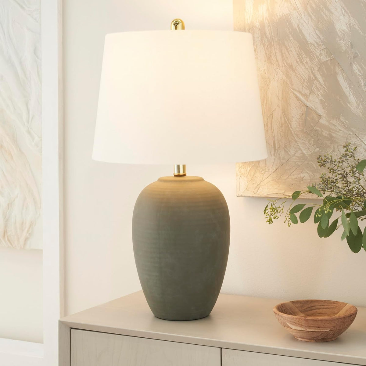 Ceramio Minimalistische LED-Tischlampe mit Keramiksockel – Tischleuchte – Ansicht 8 von 20