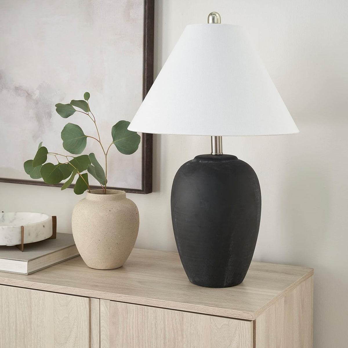 Ceramio Minimalistische LED-Tischlampe mit Keramiksockel – Tischleuchte – Ansicht 18 von 20