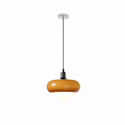 CoffeeGlow Bauhaus Pendelleuchte in Kaffeefarben aus Glas – Ansicht 8 von 20