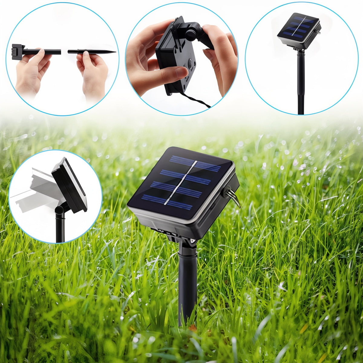 SolarBlüte Solar-Gartenblume mit LED-Lichterkette – Ansicht 11 von 11