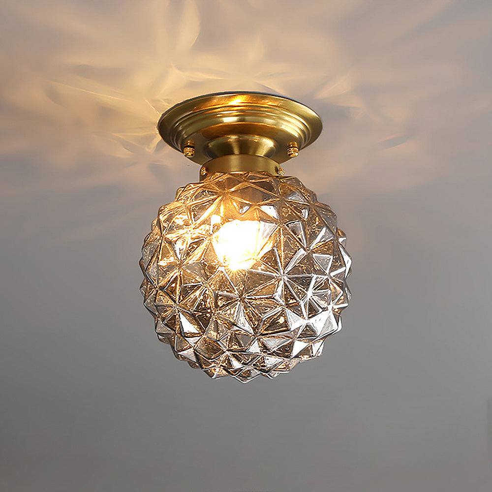 GlassOrbit Moderne Glaskugel-Deckenleuchte in Rauchgrau