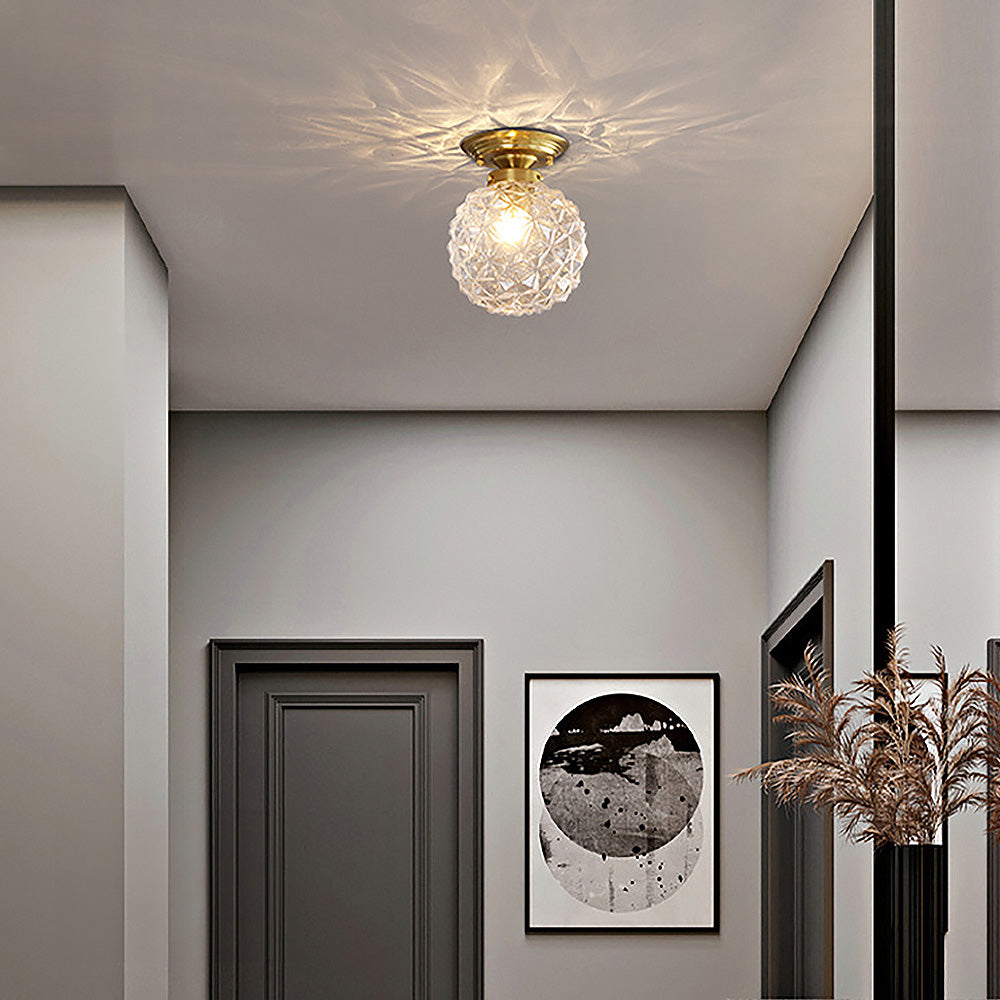GlassOrbit Moderne Glaskugel-Deckenleuchte in Rauchgrau – Ansicht 3 von 14