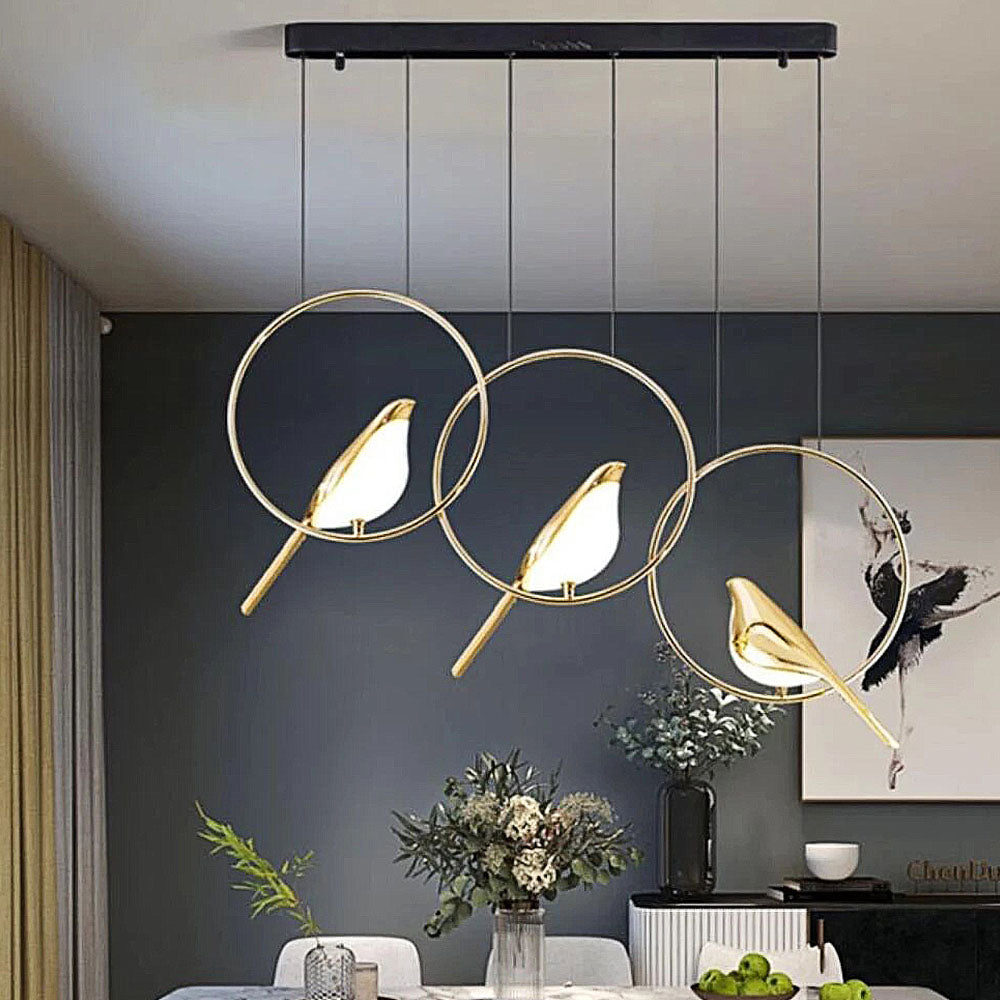 MiraCurve Vogel-Ring Pendelleuchte mit LED – Ansicht 2 von 16