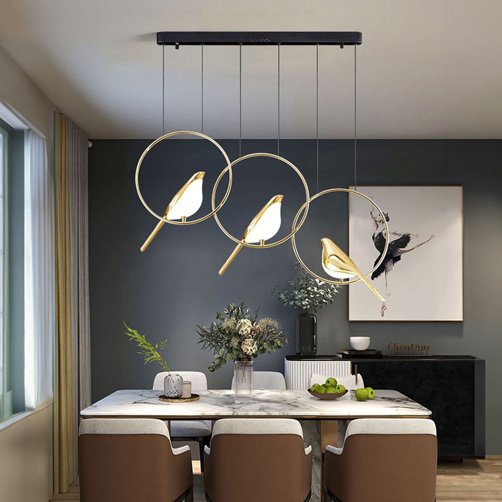 MiraCurve Vogel-Ring Pendelleuchte mit LED – Ansicht 3 von 16
