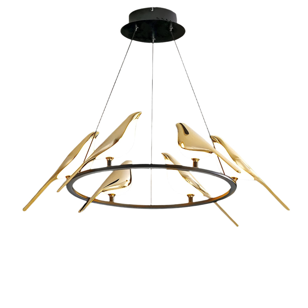 MiraCurve Vogel-Ring Pendelleuchte mit LED – Ansicht 4 von 16