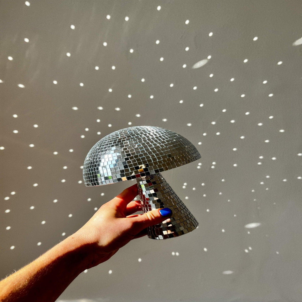 LumiShroom Retro Pilzlampe mit Glitzereffekt – Dekoleuchte – Ansicht 7 von 7