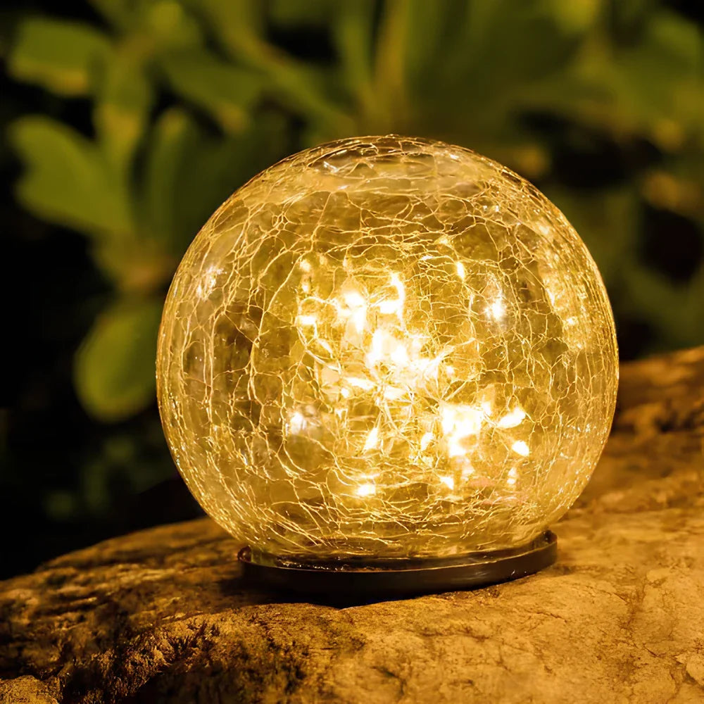 SolisGlow Solar-Gartenkugel aus Glas mit Dämmerungssensor – Solarleuchte – Ansicht 4 von 13
