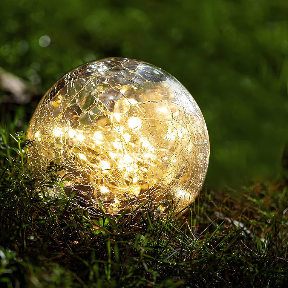 SolisGlow Solar-Gartenkugel aus Glas mit Dämmerungssensor – Solarleuchte – Ansicht 8 von 13