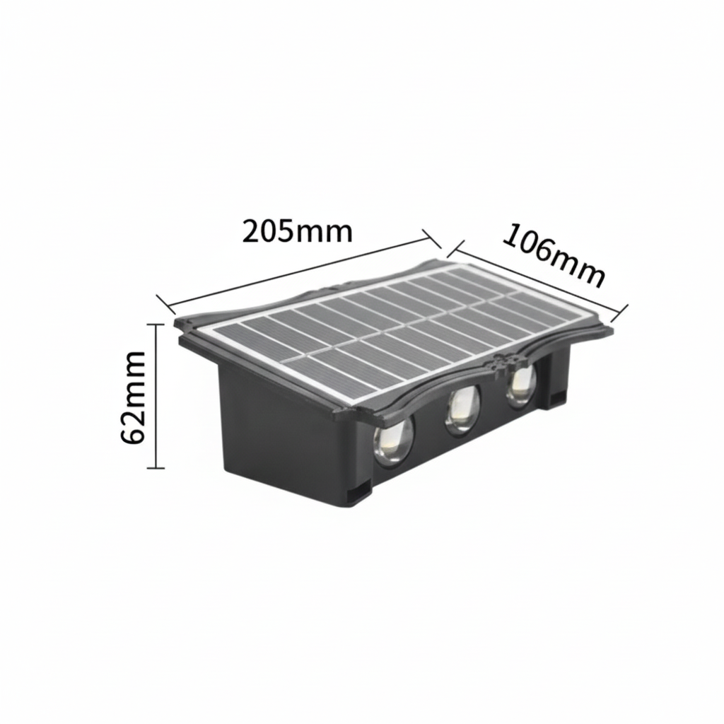 SunGlow Edge Solar Wandleuchte mit warmweißem Licht – Ansicht 3 von 4