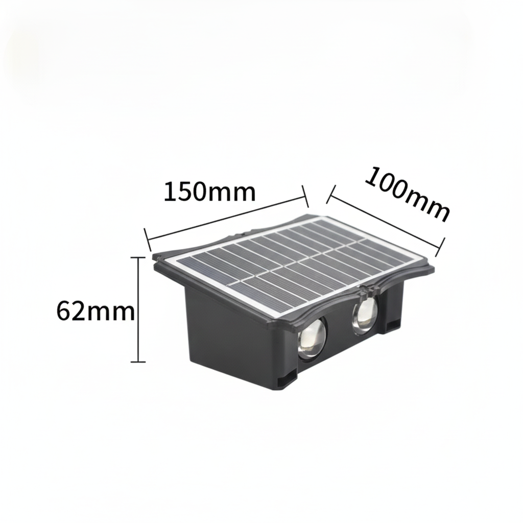 SunGlow Edge Solar Wandleuchte mit warmweißem Licht – Ansicht 4 von 4
