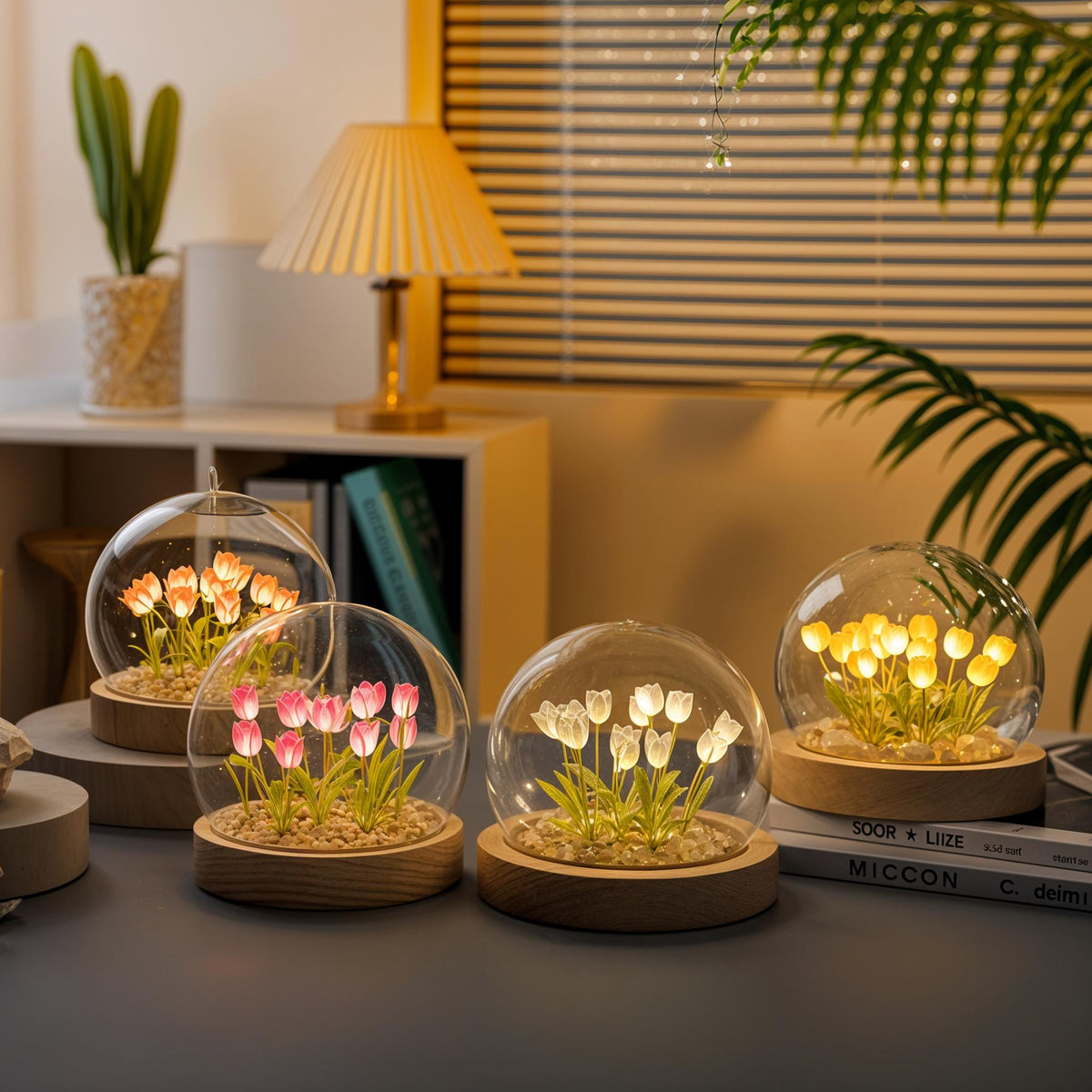 FloraDome LED-Kuppellampe mit Tulpen-Design – Dekoleuchte – Ansicht 5 von 8