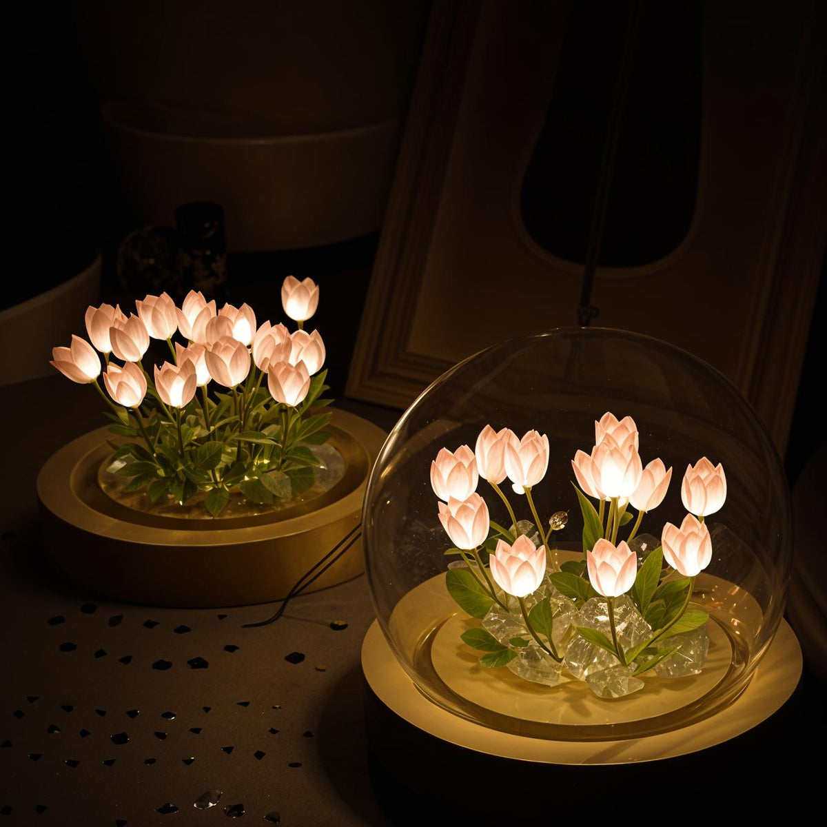 FloraDome LED-Kuppellampe mit Tulpen-Design – Dekoleuchte – Ansicht 8 von 8