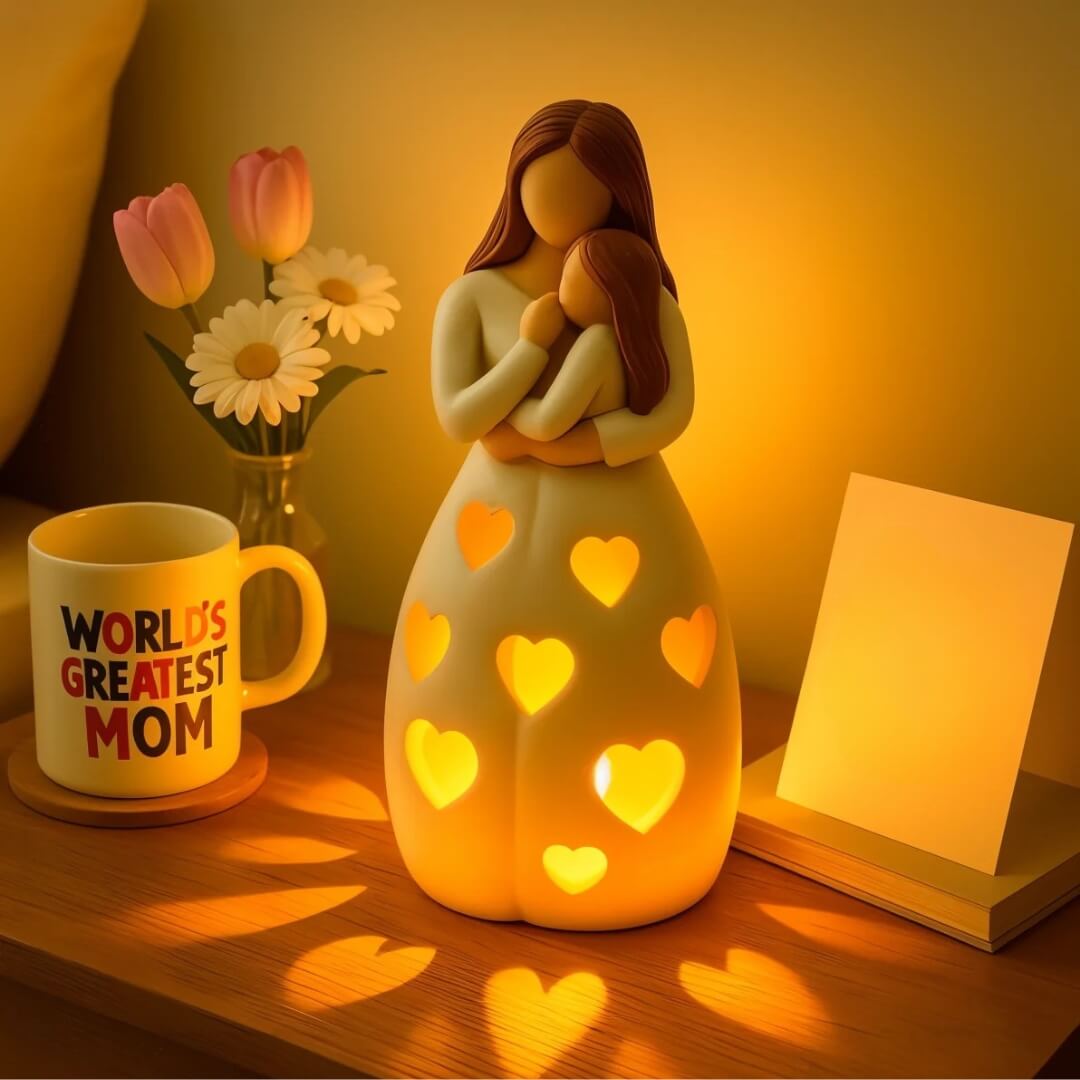 MamaHerz Glow LED-Tischlampe mit Herzmotiv – Tischleuchte – Ansicht 4 von 5
