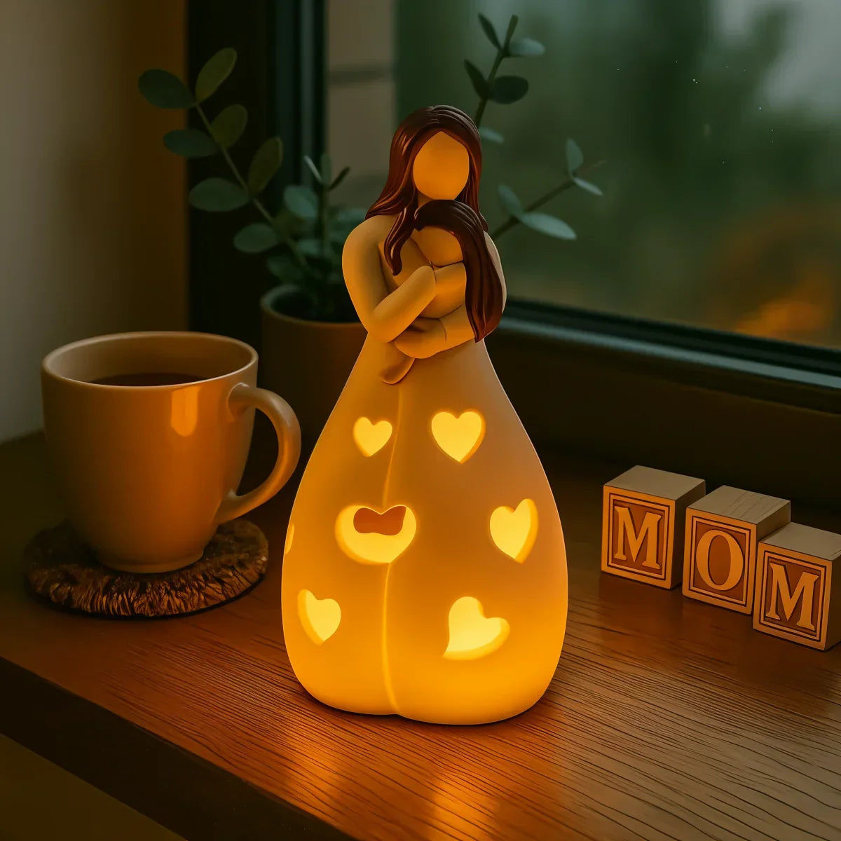 MamaHerz Glow LED-Tischlampe mit Herzmotiv – Tischleuchte