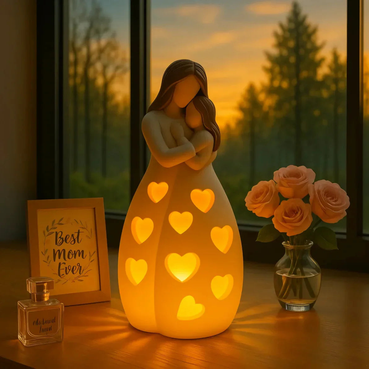 MamaHerz Glow LED-Tischlampe mit Herzmotiv – Tischleuchte – Ansicht 5 von 5