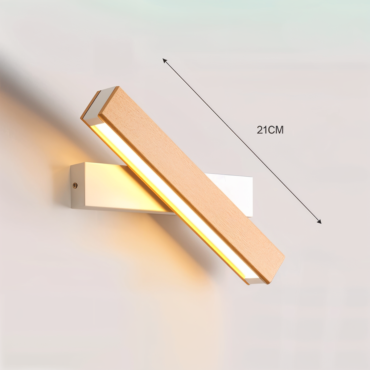 LignoLux 360° drehbare LED-Wandleuchte aus Holz – Ansicht 14 von 14