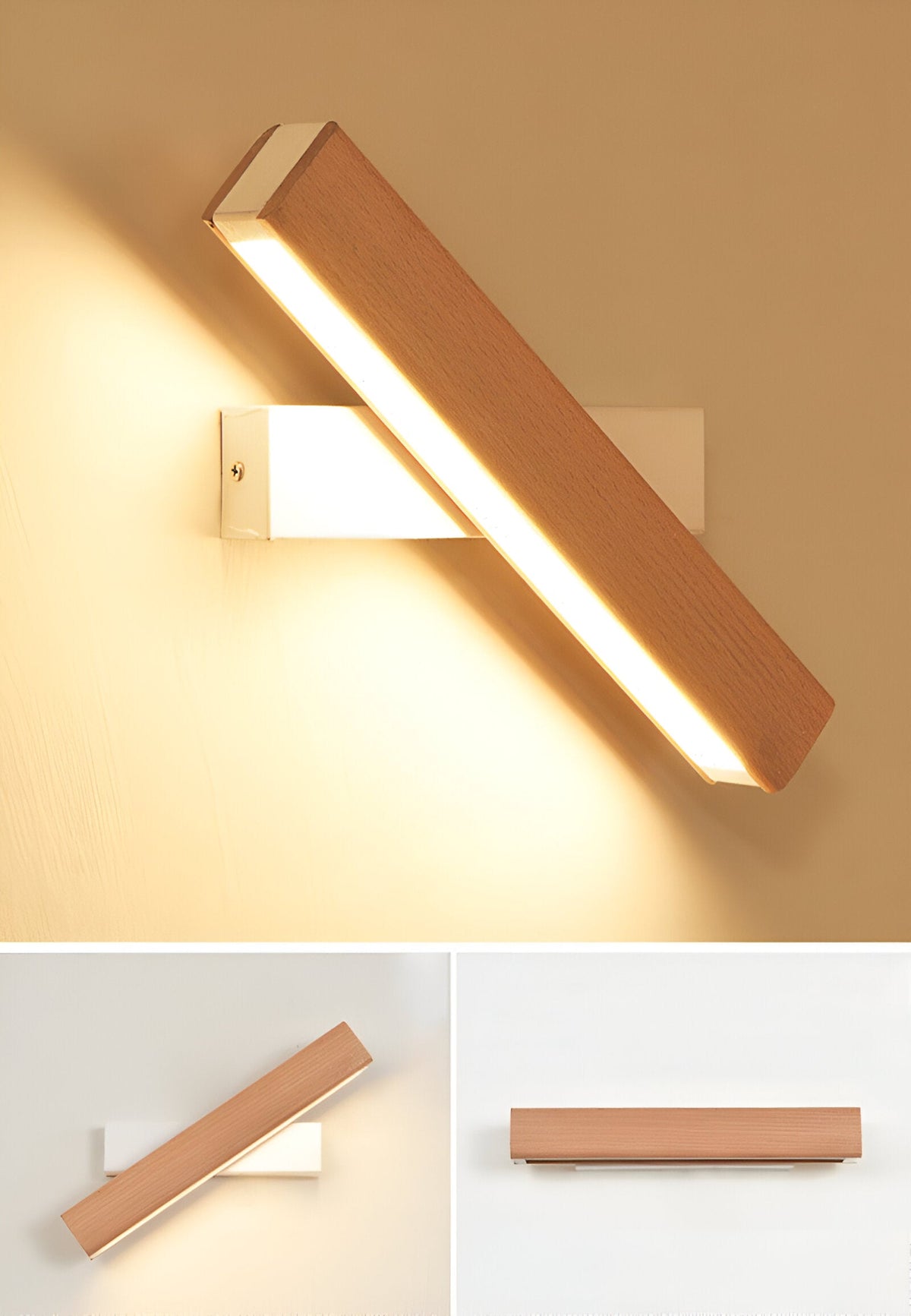 LignoLux 360° drehbare LED-Wandleuchte aus Holz – Ansicht 11 von 14