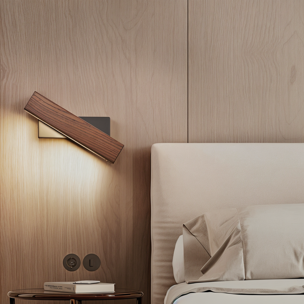 LignoLux 360° drehbare LED-Wandleuchte aus Holz – Ansicht 8 von 14