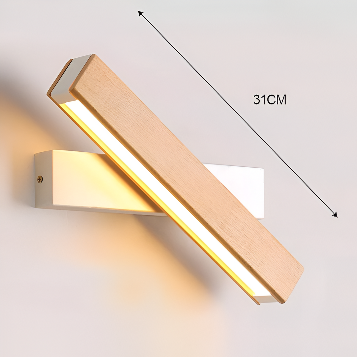 LignoLux 360° drehbare LED-Wandleuchte aus Holz – Ansicht 13 von 14