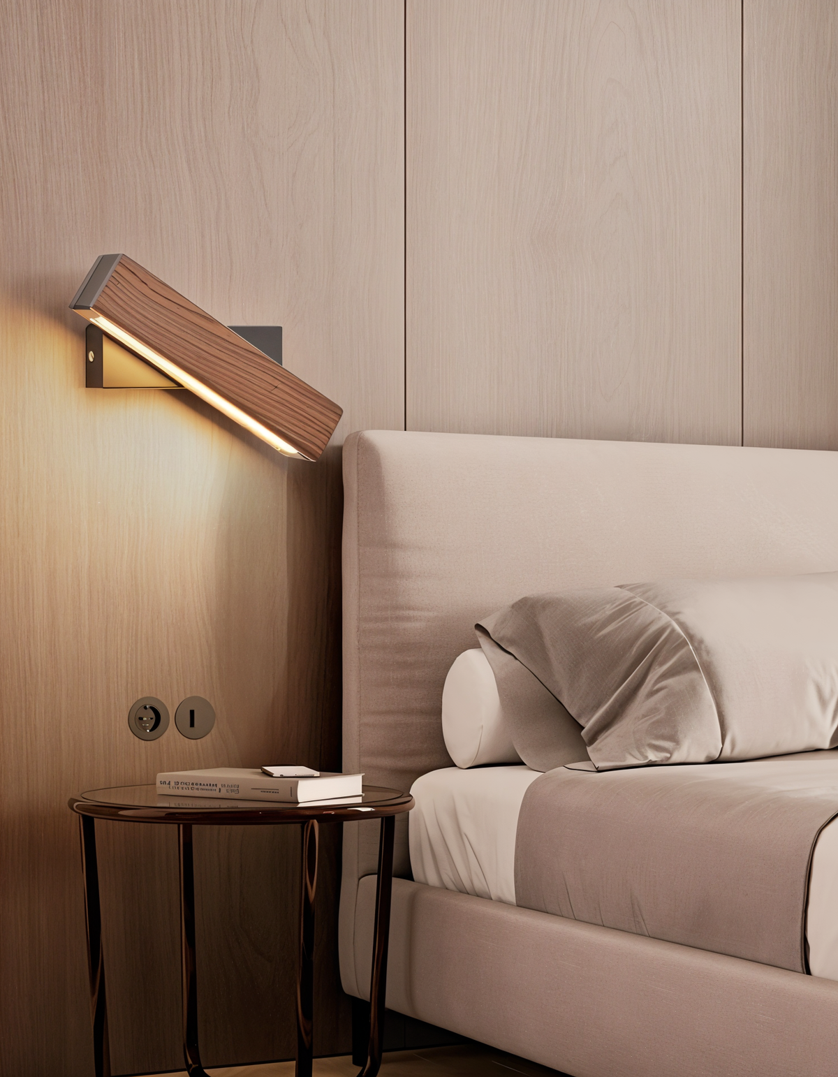 LignoLux 360° drehbare LED-Wandleuchte aus Holz – Ansicht 10 von 14