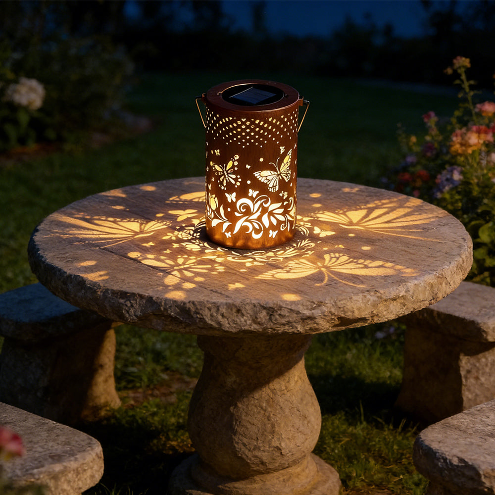 SylvaLux Solarlaterne mit Baummuster, IP55 wasserdicht – Solarleuchte – Ansicht 12 von 24
