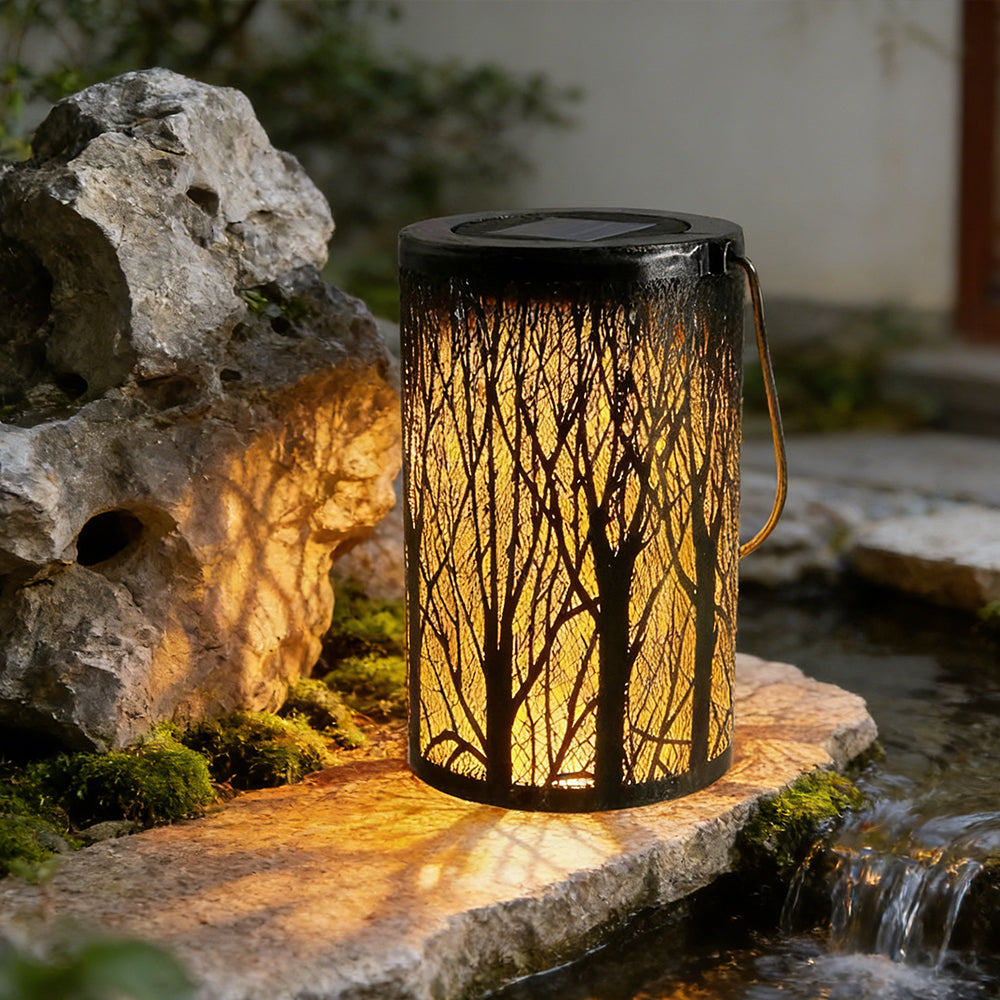 SylvaLux Solarlaterne mit Baummuster, IP55 wasserdicht – Solarleuchte – Ansicht 18 von 24