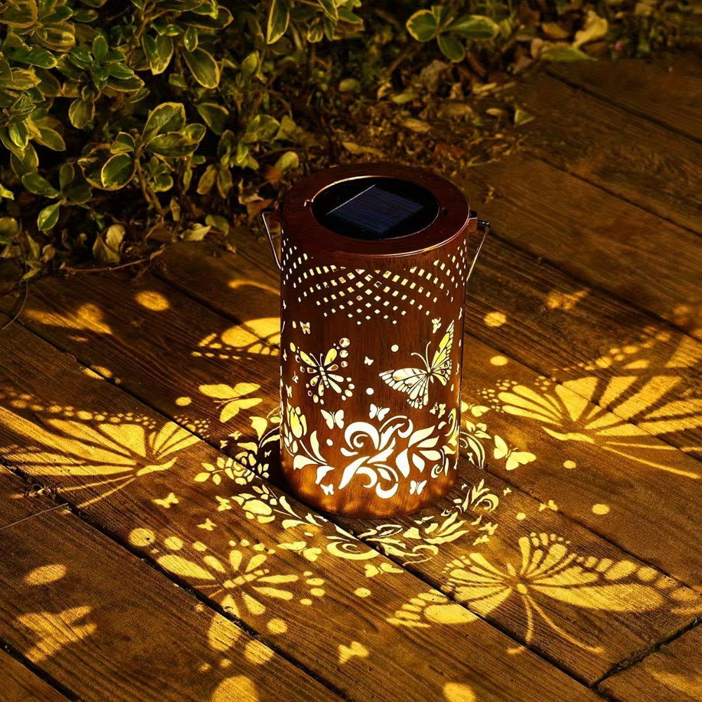SylvaLux Solarlaterne mit Baummuster, IP55 wasserdicht – Solarleuchte – Ansicht 2 von 24