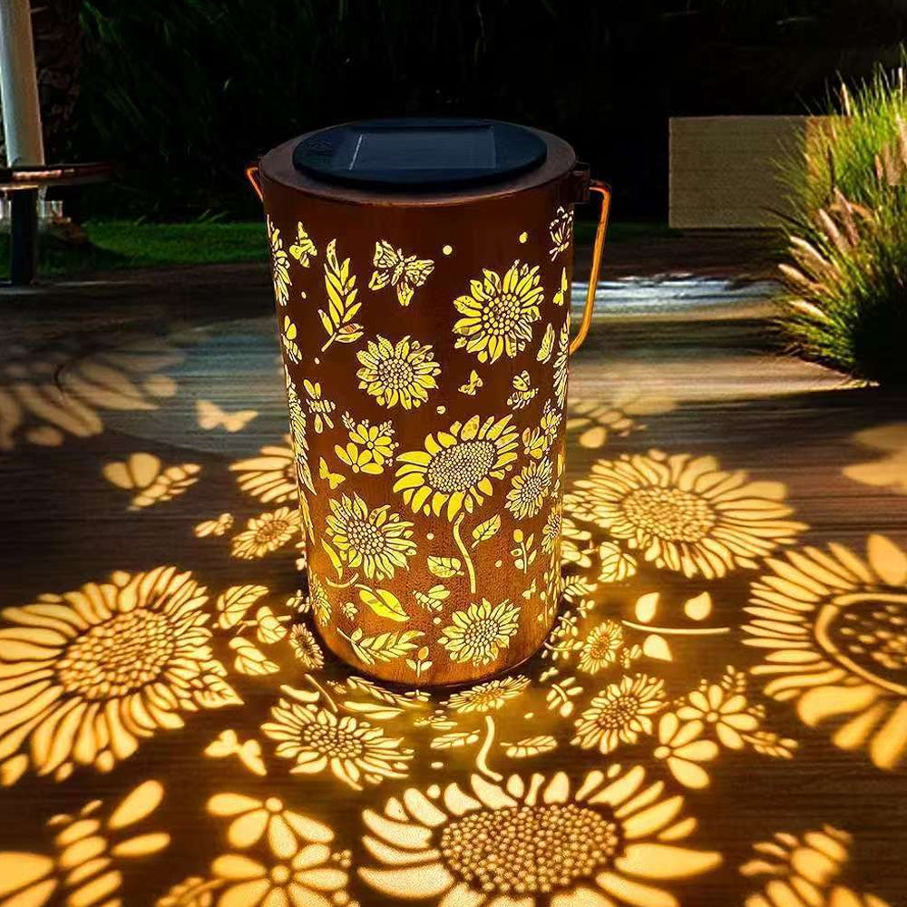 SylvaLux Solarlaterne mit Baummuster, IP55 wasserdicht – Solarleuchte – Ansicht 3 von 24